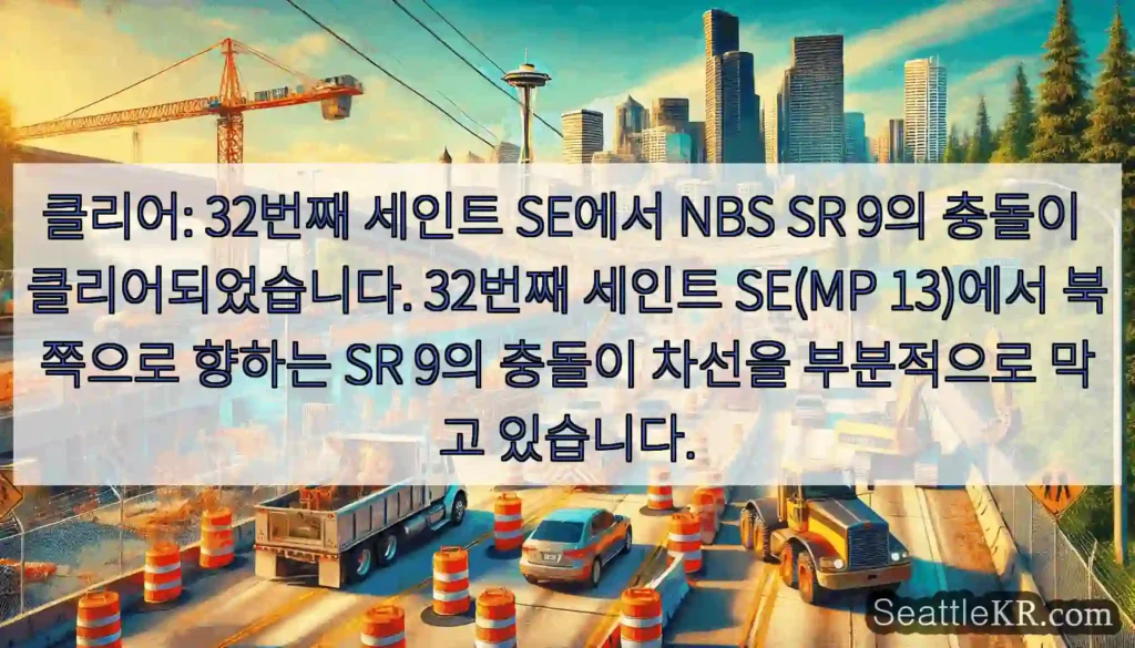 클리어: 32번째 세인트 SE에서 NBS SR 9의 충돌이 클리어되었습니다. 32번째