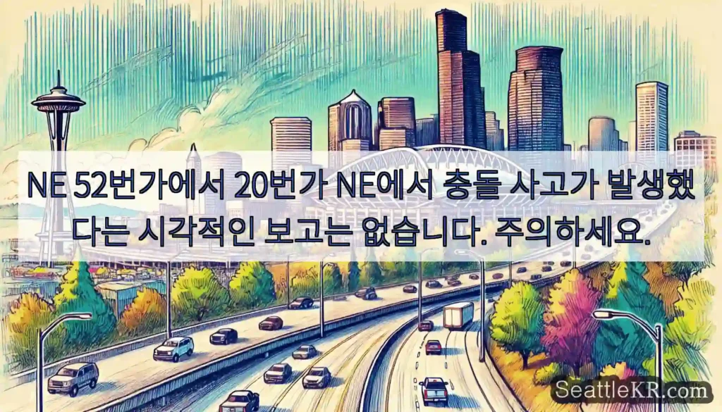 NE 52번가에서 20번가 NE에서 충돌 사고가 발생했다는 시각적인 보고는 없습니다.