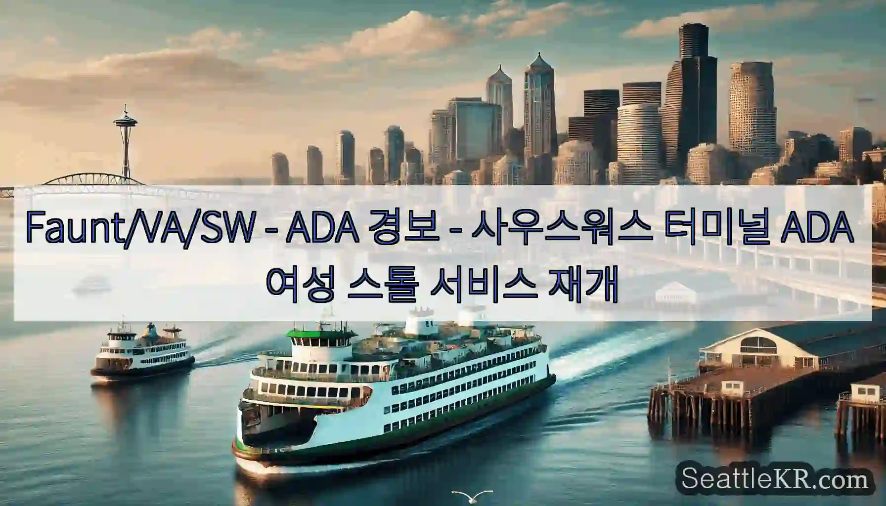 Faunt/VA/SW - ADA 경보 - 사우스워스 터미널 ADA 여성 스톨 서비스 재개