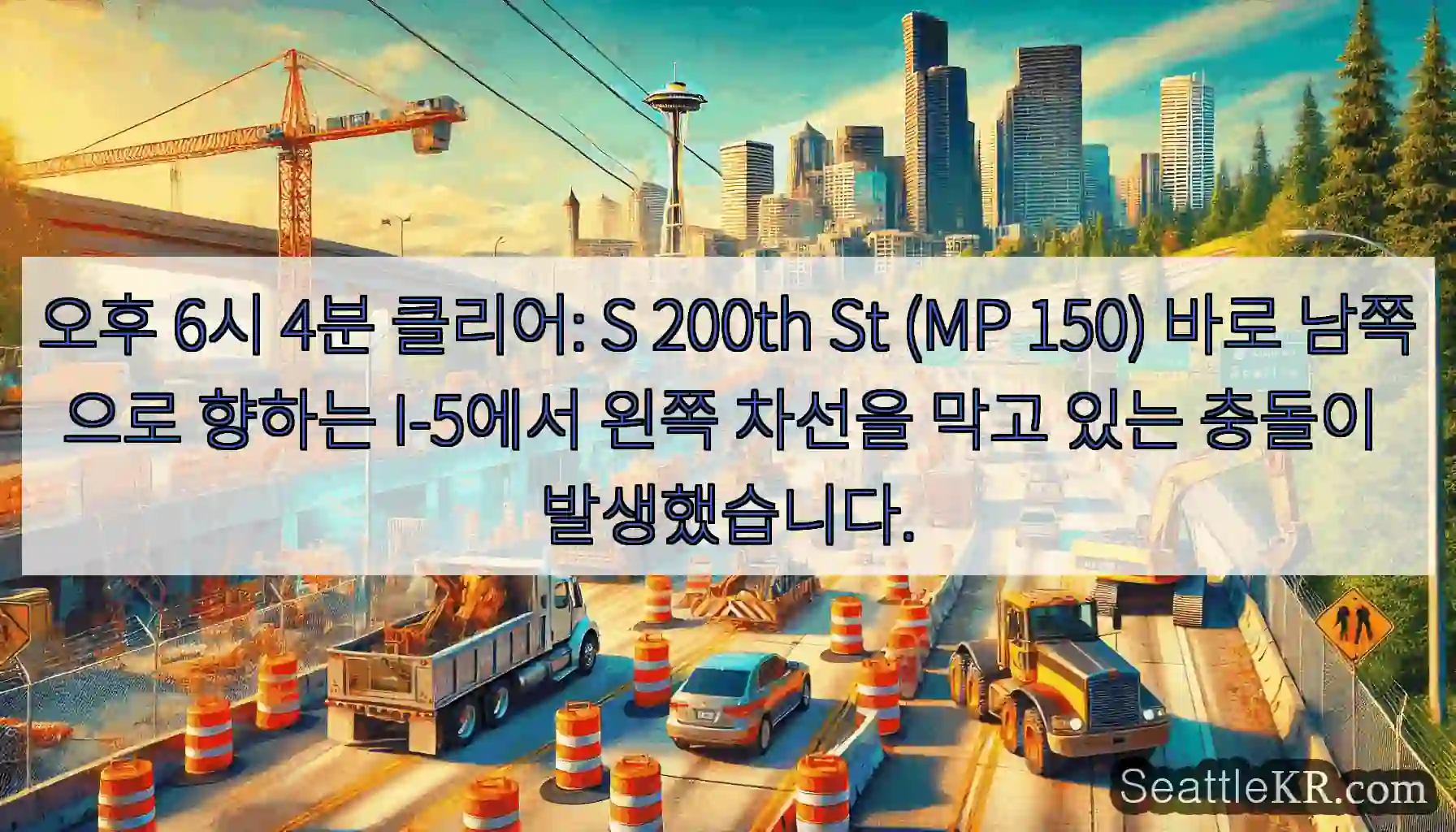 오후 6시 4분 클리어: S 200th St (MP 150) 바로 남쪽으로 향하는