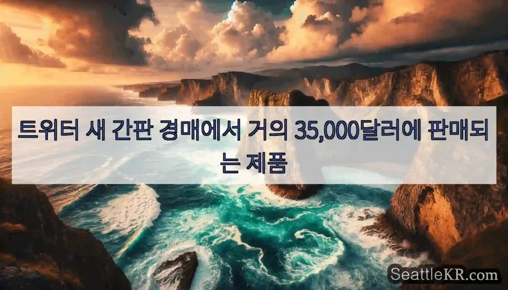 트위터 새 간판 경매에서 거의 35,000달러에 판매되는 제품