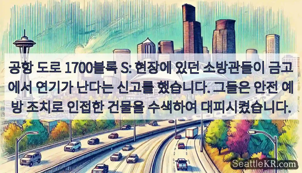 공항 도로 1700블록 S: 현장에 있던 소방관들이 금고에서 연기가 난다는 신고를