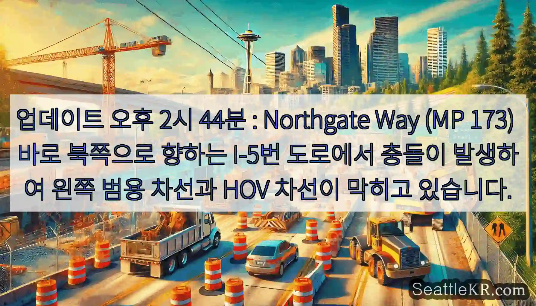 업데이트 오후 2시 44분 : Northgate Way (MP 173) 바로 북쪽으로