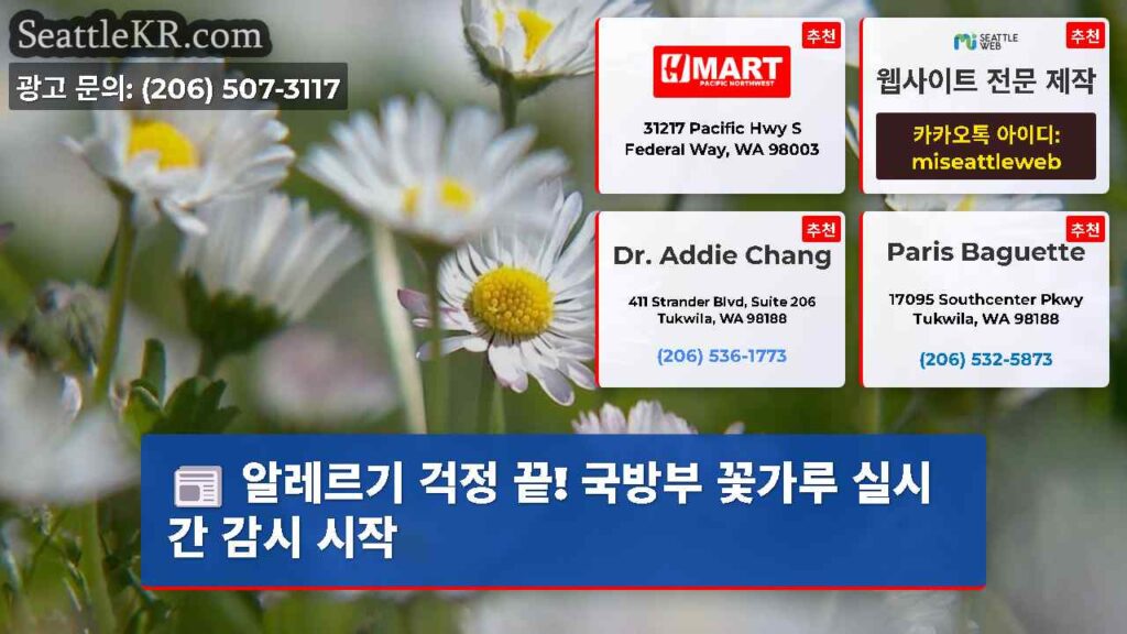 알레르기 걱정 끝! 국방부 꽃가루 실시간 감시 시작