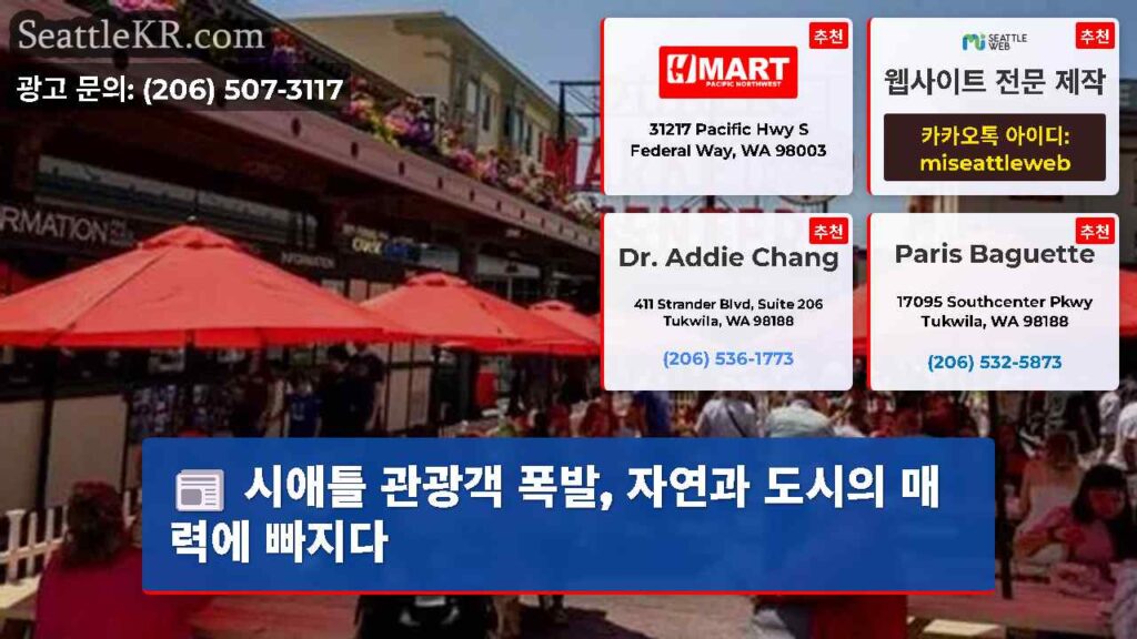 시애틀 관광객 폭발, 자연과 도시의 매력에 빠지다