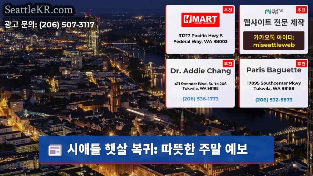 시애틀 햇살 복귀: 따뜻한 주말 예보