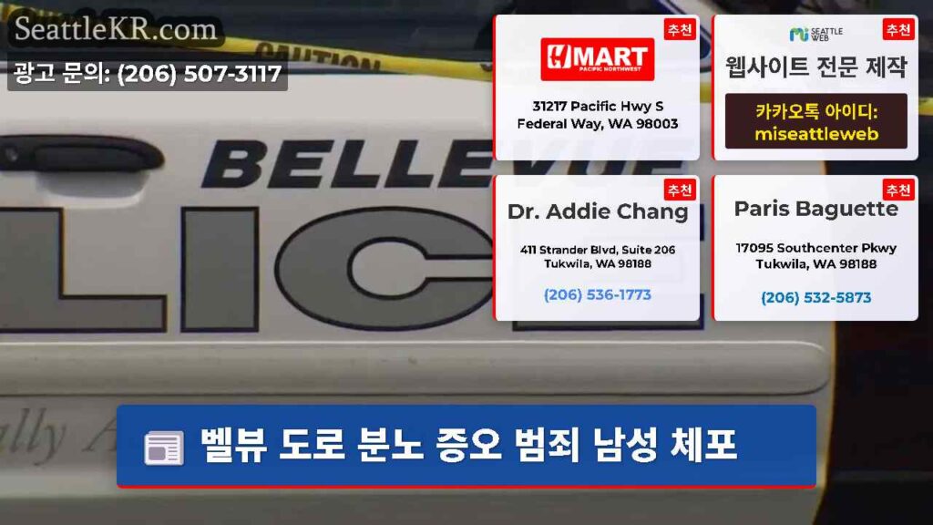 벨뷰 도로 분노 증오 범죄 남성 체포