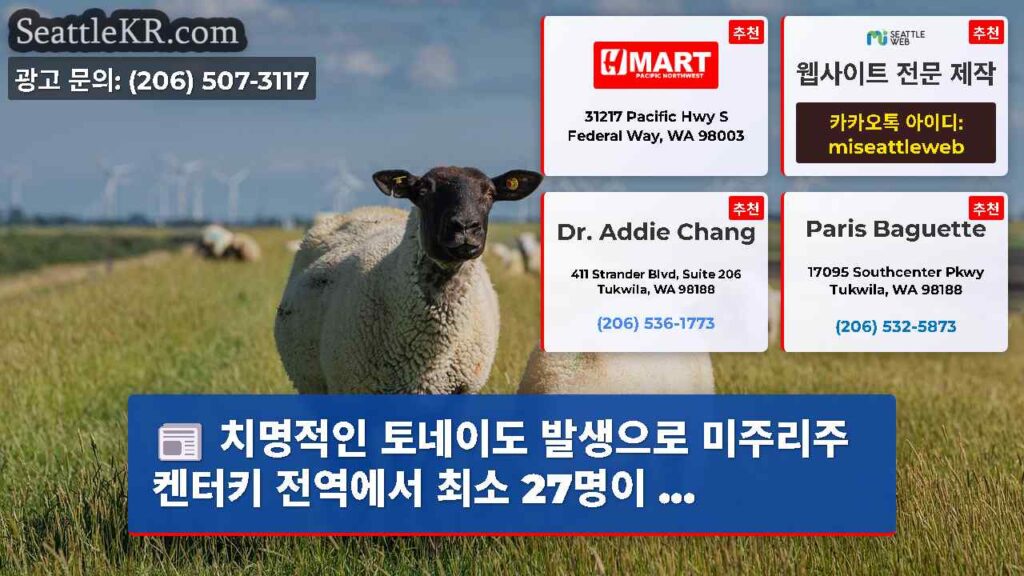 치명적인 토네이도 발생으로 미주리주 켄터키 전역에서 최소 27명이 ...