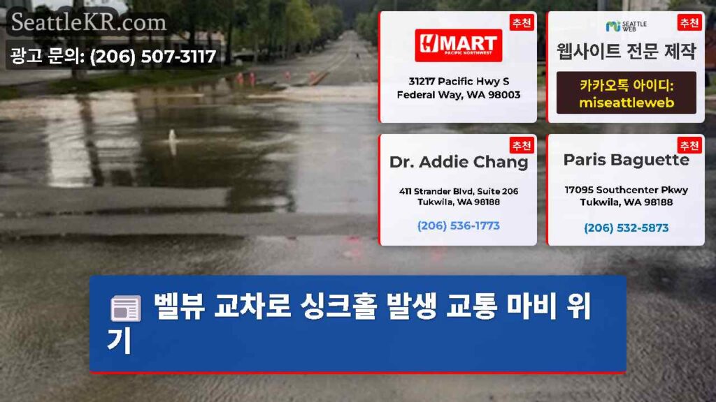 벨뷰 교차로 싱크홀 발생 교통 마비 위기