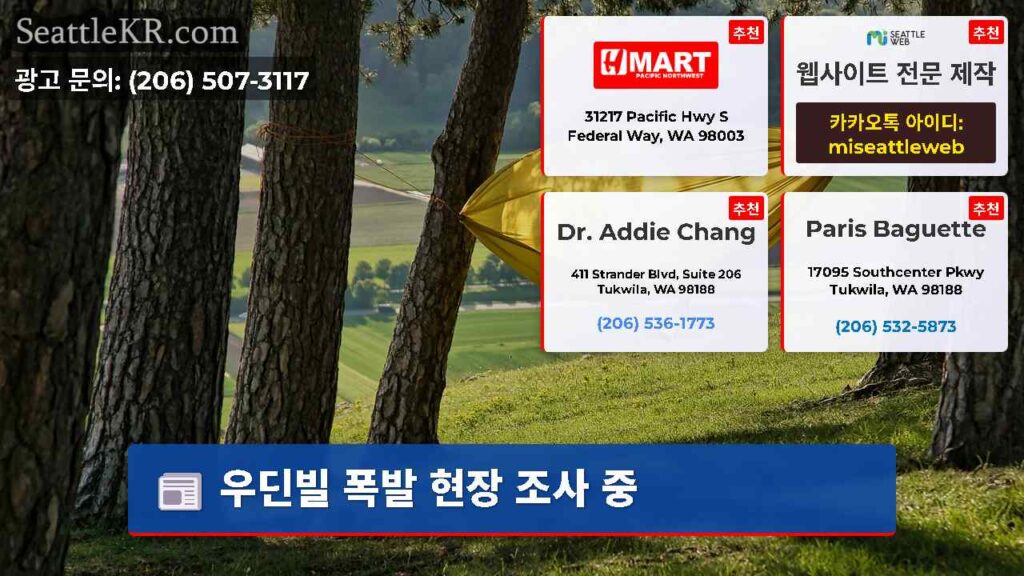 우딘빌 폭발 현장 조사 중