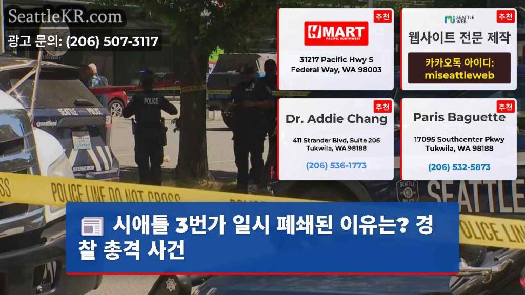 시애틀 3번가 일시 폐쇄된 이유는? 경찰 총격 사건
