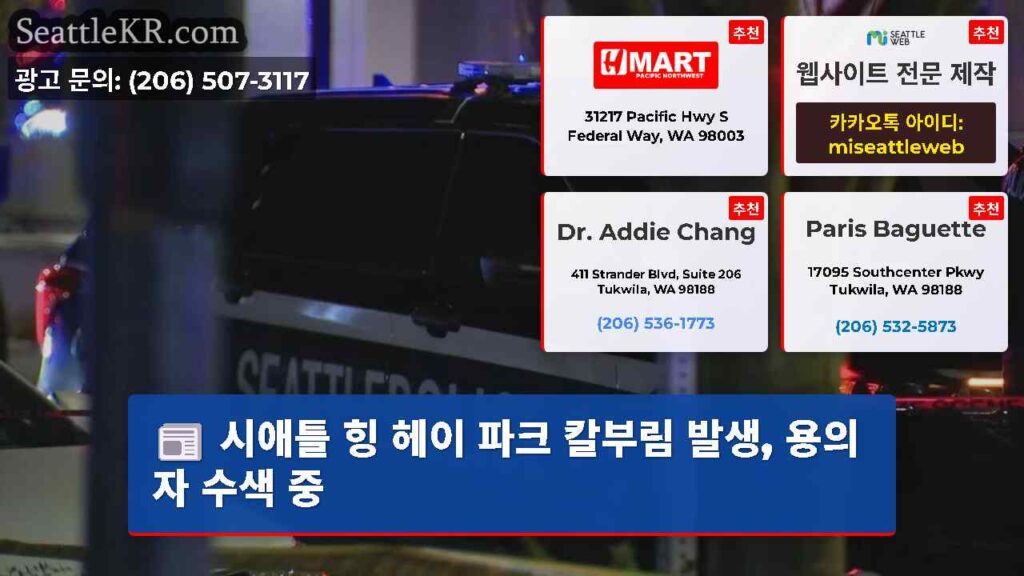 시애틀 힝 헤이 파크 칼부림 발생, 용의자 수색 중