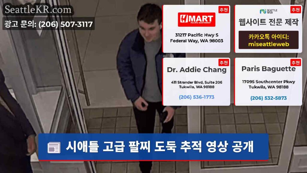 시애틀 고급 팔찌 도둑 추적 영상 공개