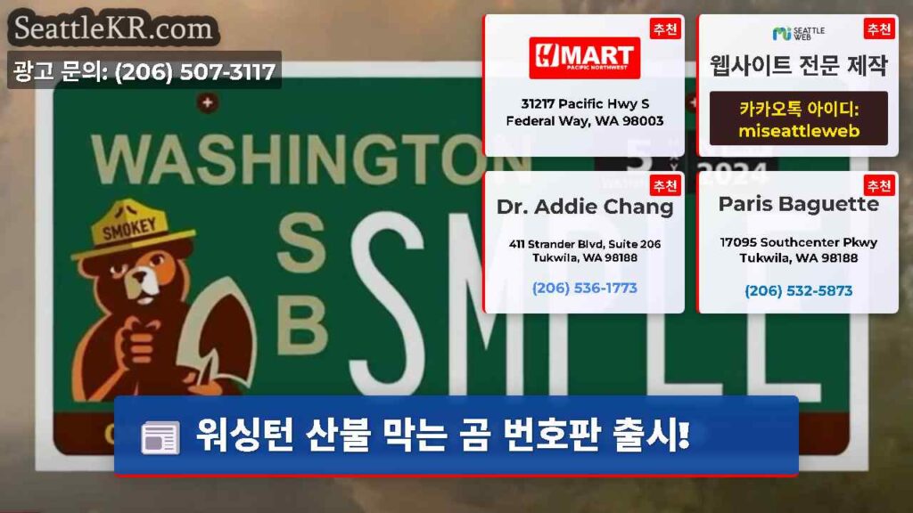 워싱턴 산불 막는 곰 번호판 출시!
