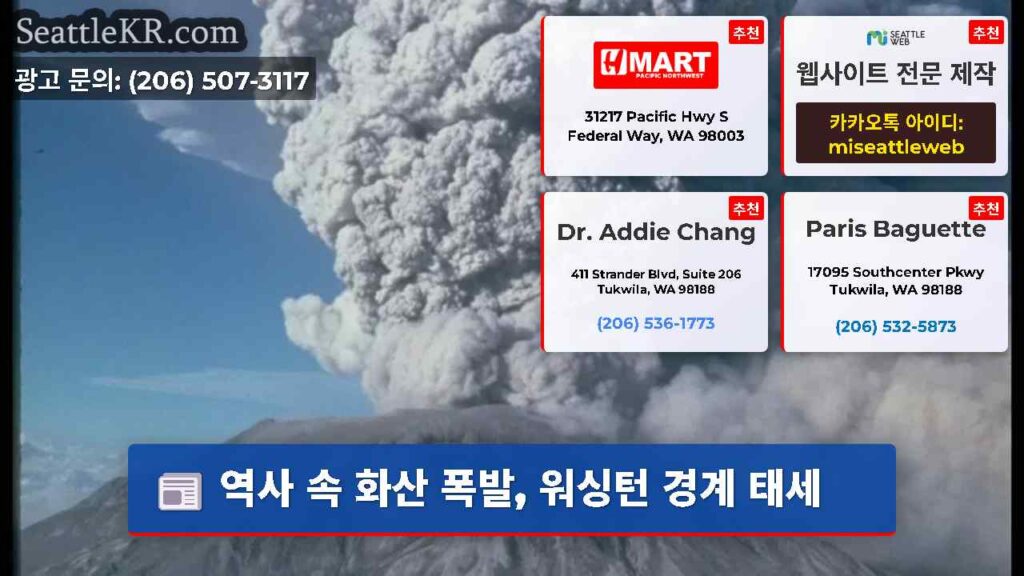 역사 속 화산 폭발, 워싱턴 경계 태세
