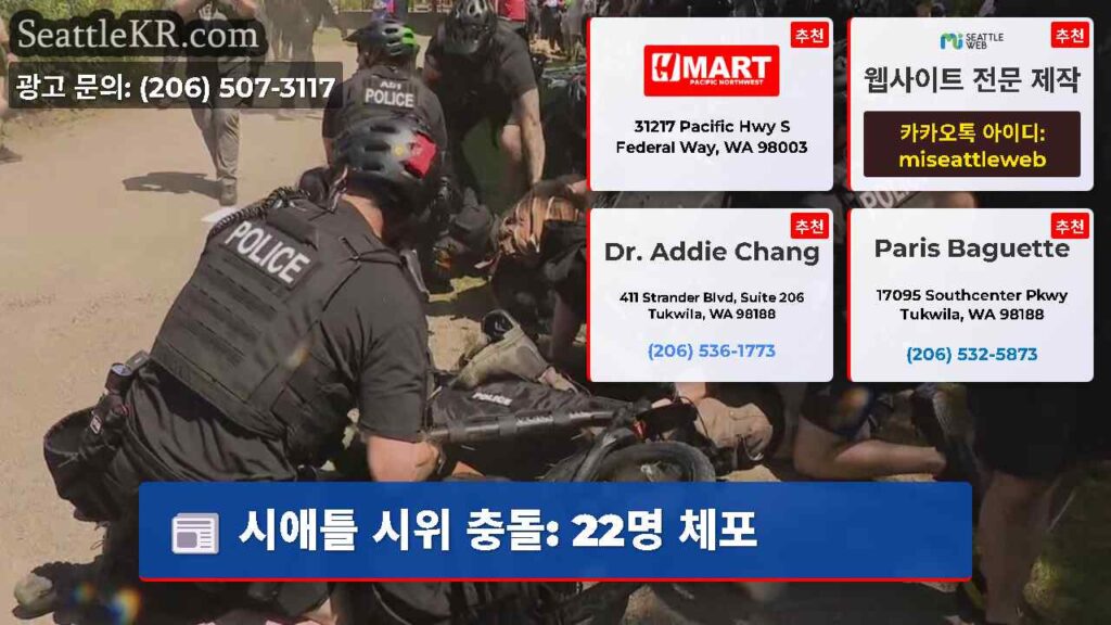 시애틀 시위 충돌: 22명 체포