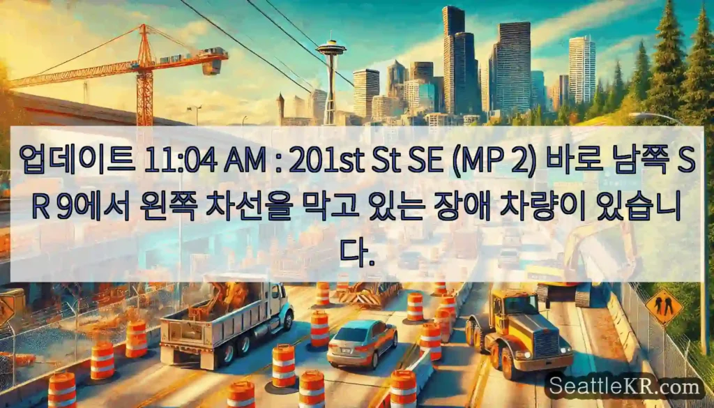 업데이트 11:04 AM : 201st St SE (MP 2) 바로 남쪽 SR 9에서