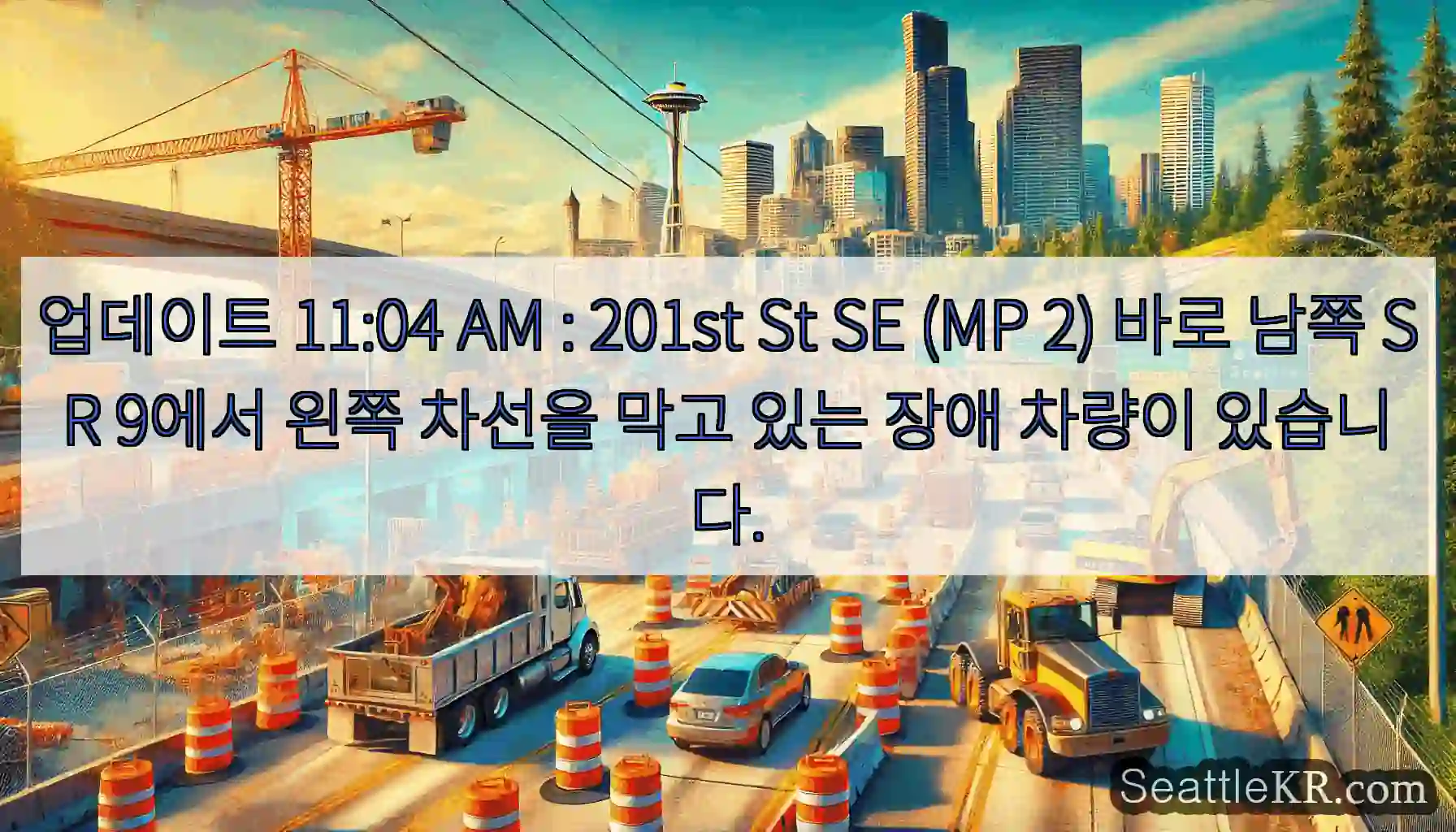 업데이트 11:04 AM : 201st St SE (MP 2) 바로 남쪽 SR 9에서