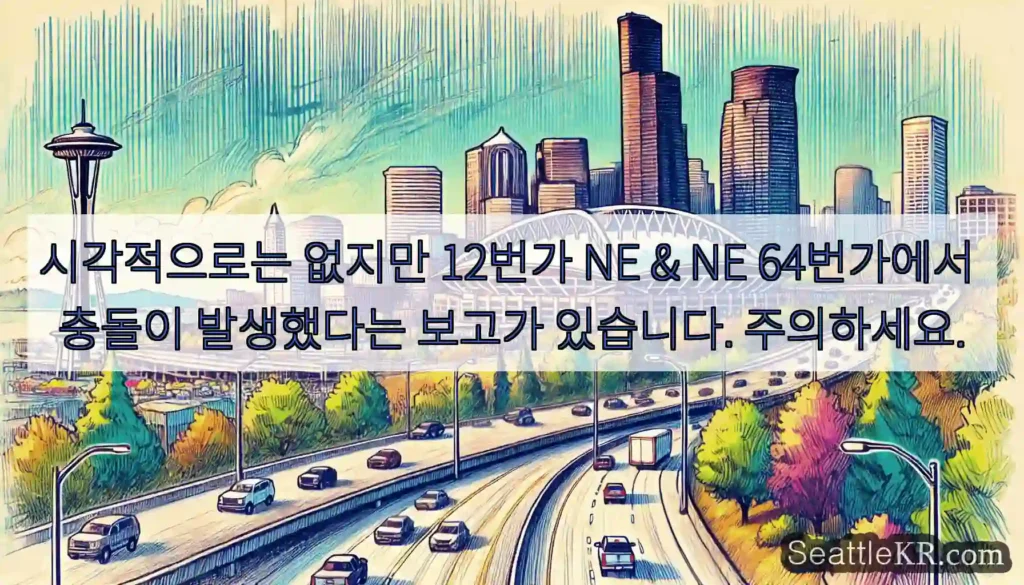 시각적으로는 없지만 12번가 NE & NE 64번가에서 충돌이 발생했다는 보고가