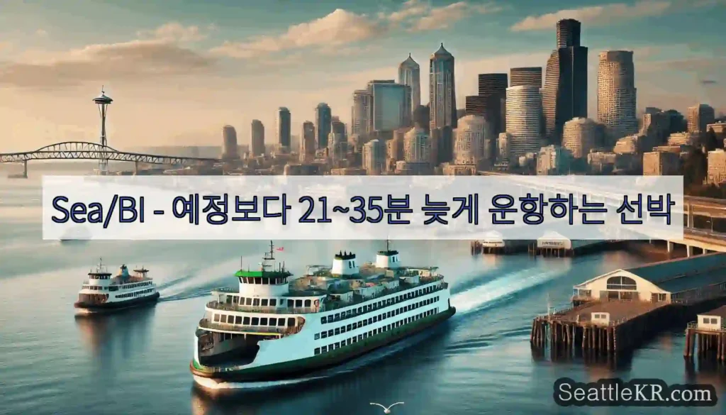 Sea/BI - 예정보다 21~35분 늦게 운항하는 선박