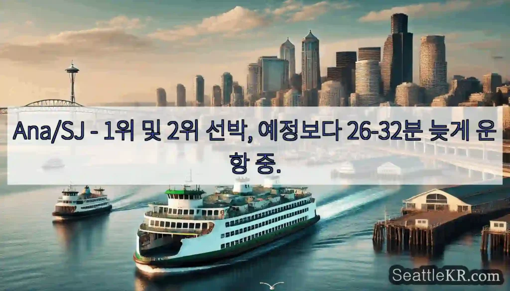 Ana/SJ - 1위 및 2위 선박, 예정보다 26-32분 늦게 운항 중.