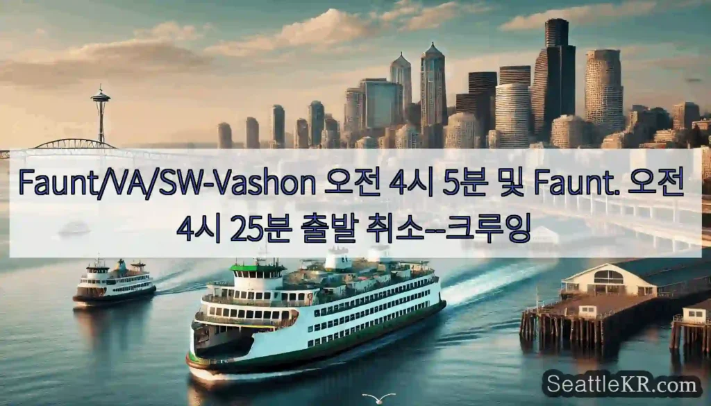 Faunt/VA/SW-Vashon 오전 4시 5분 및 Faunt. 오전 4시 25분 출발