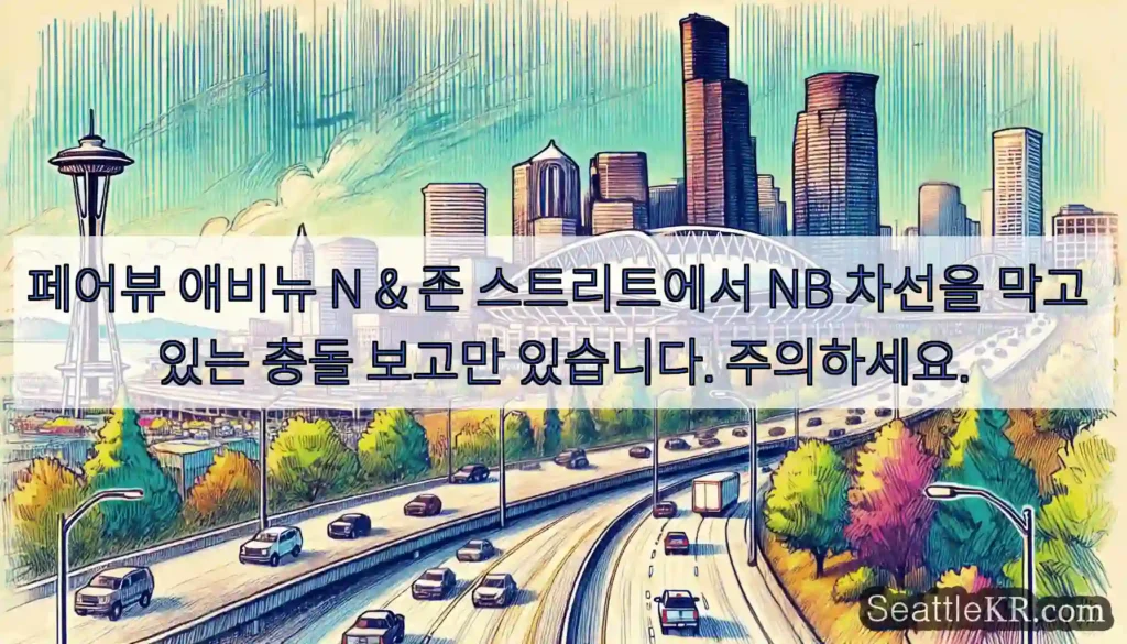 페어뷰 애비뉴 N & 존 스트리트에서 NB 차선을 막고 있는 충돌 보고만 있습니다.