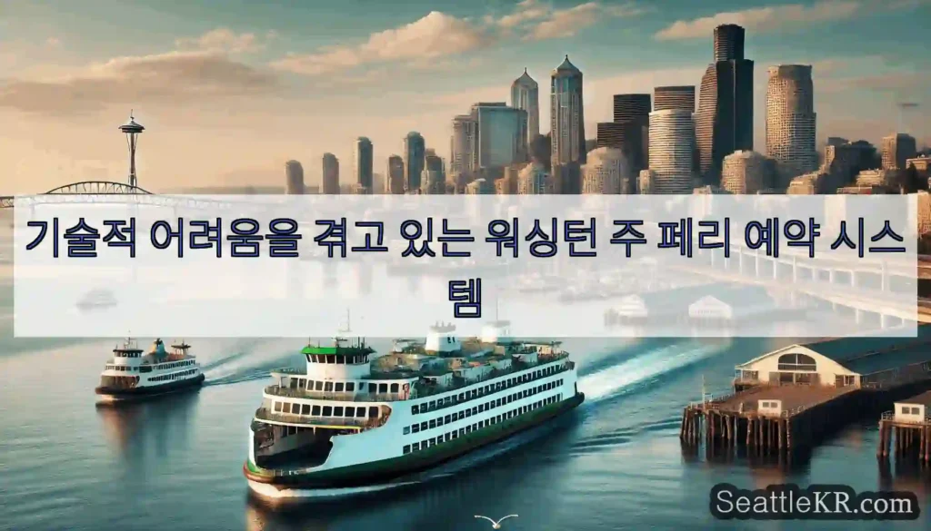 기술적 어려움을 겪고 있는 워싱턴 주 페리 예약 시스템