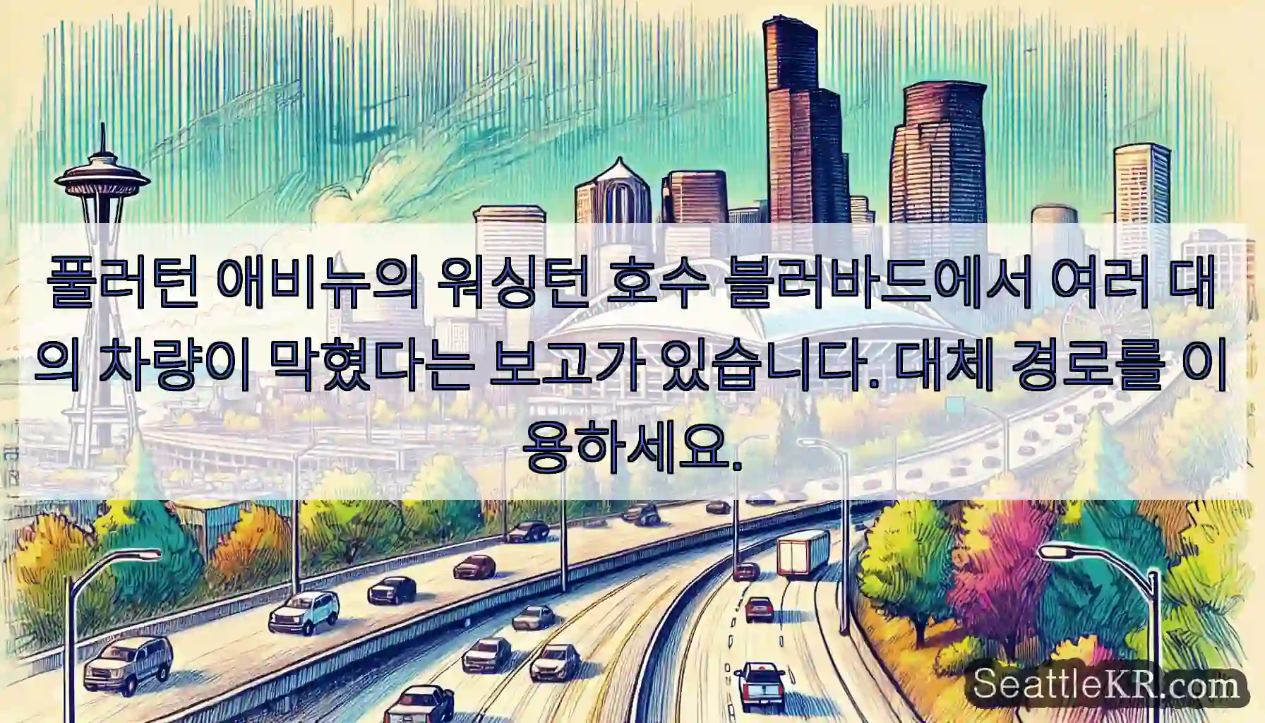 풀러턴 애비뉴의 워싱턴 호수 블러바드에서 여러 대의 차량이 막혔다는 보고가 있습니다.