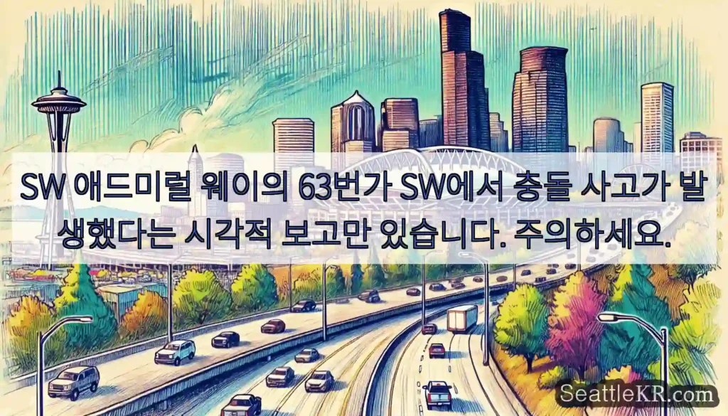 SW 애드미럴 웨이의 63번가 SW에서 충돌 사고가 발생했다는 시각적 보고만 있습니다.