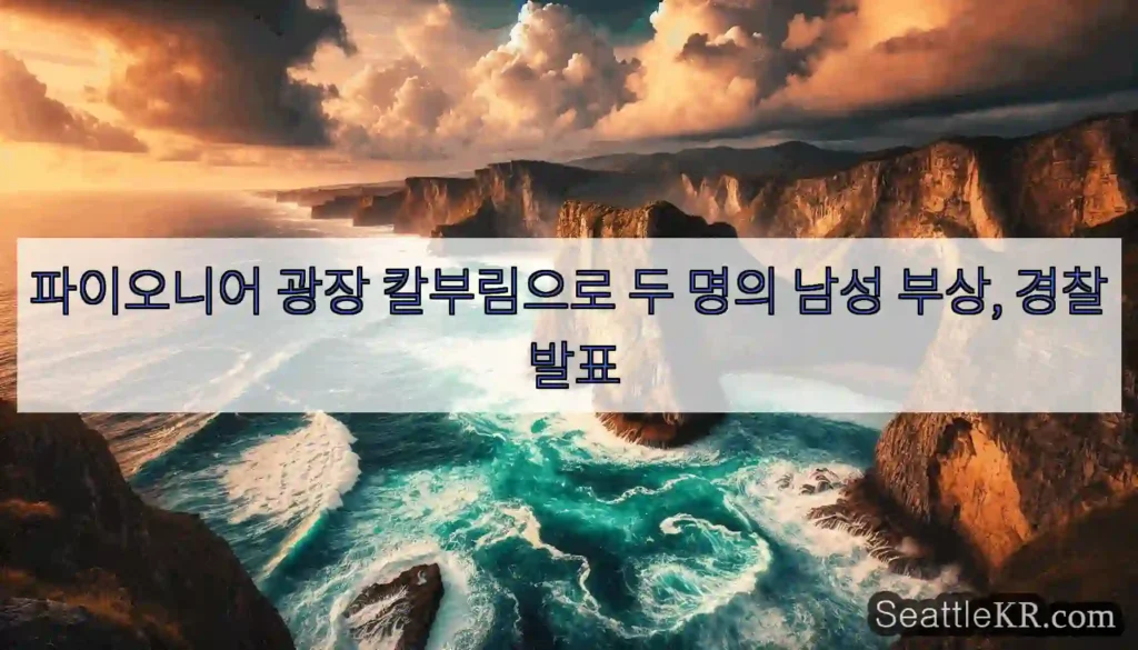 파이오니어 광장 칼부림으로 두 명의 남성 부상, 경찰 발표