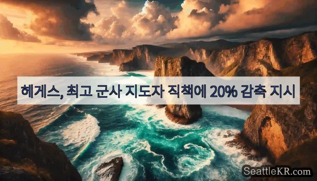 헤게스, 최고 군사 지도자 직책에 20% 감축 지시