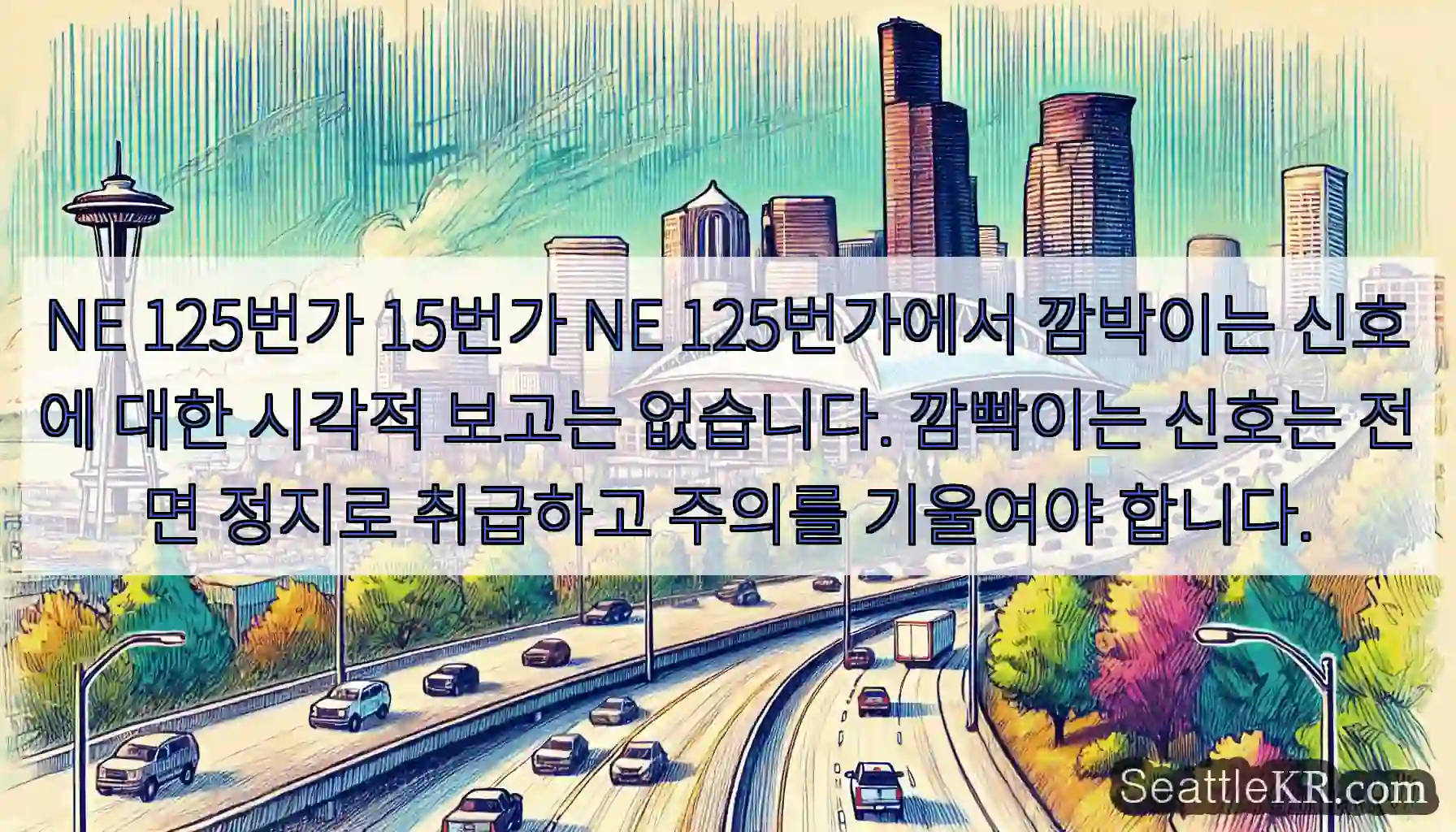 NE 125번가 15번가 NE 125번가에서 깜박이는 신호에 대한 시각적 보고는