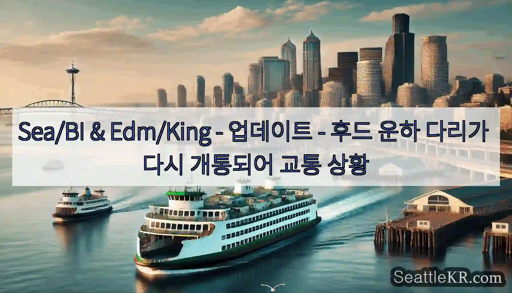 Sea/BI & Edm/King - 업데이트 - 후드 운하 다리가 다시 개통되어 교통