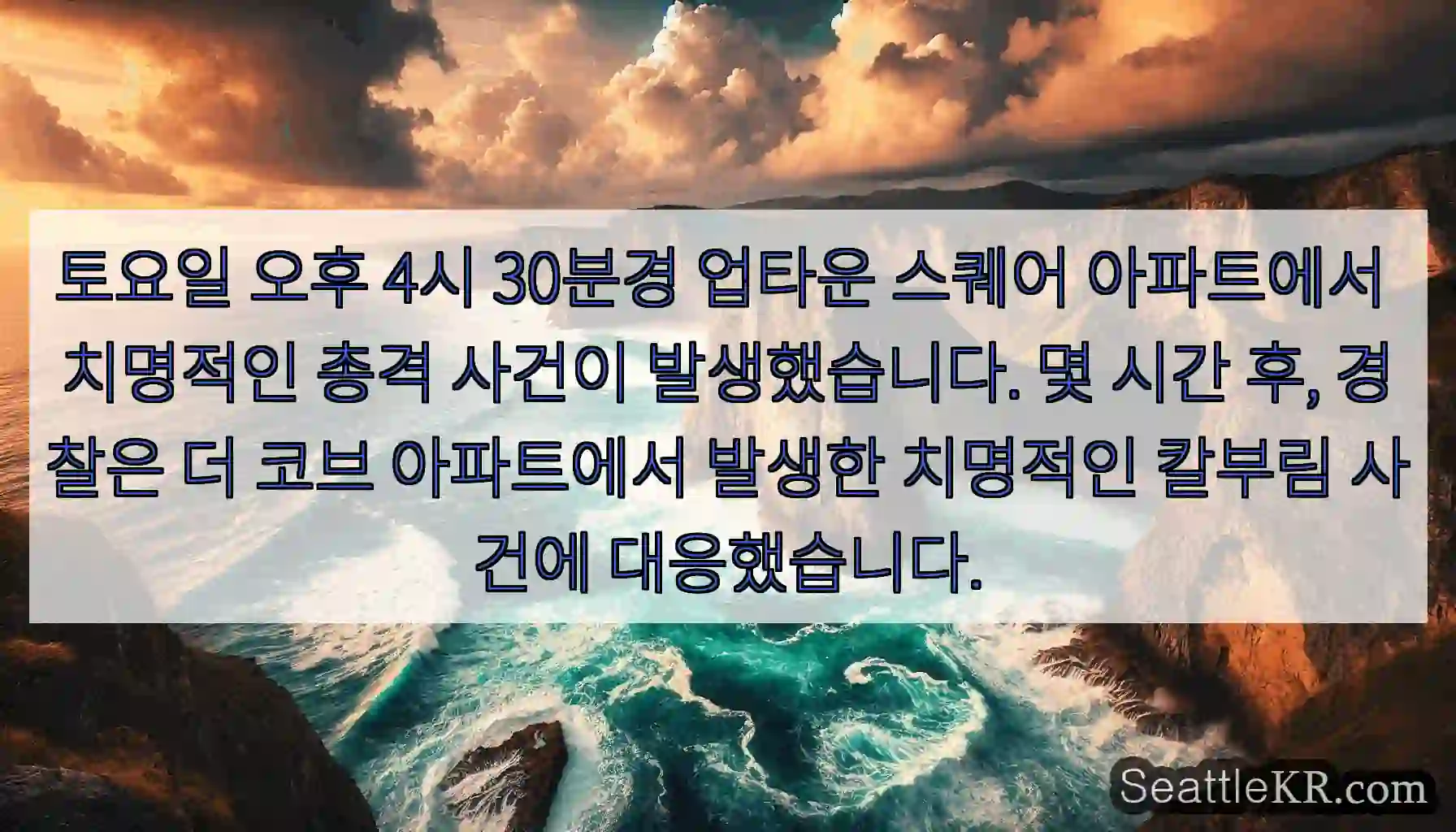 토요일 오후 4시 30분경 업타운 스퀘어 아파트에서 치명적인 총격 사건이 발생했습니다.