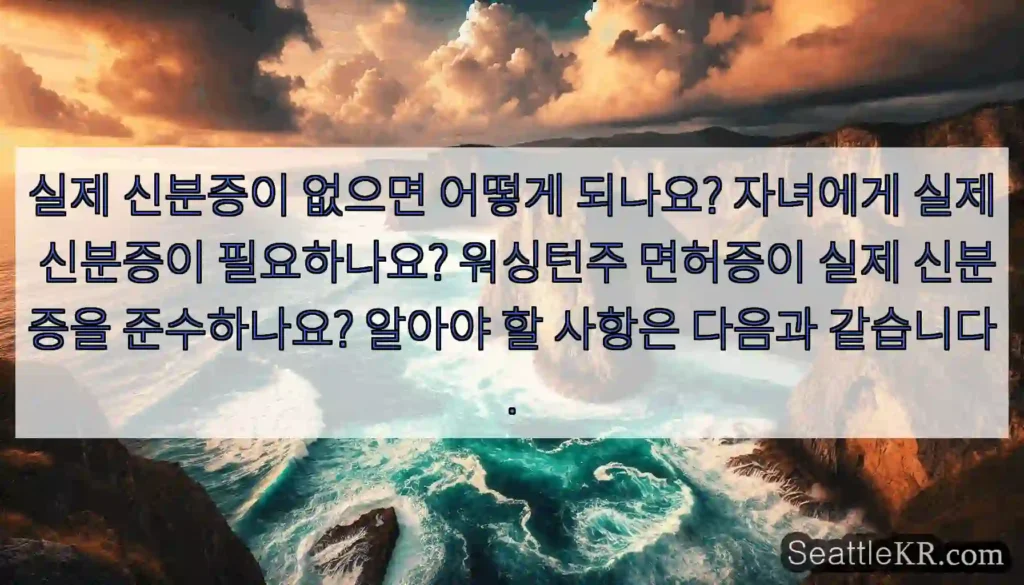 실제 신분증이 없으면 어떻게 되나요? 자녀에게 실제 신분증이 필요하나요? 워싱턴주