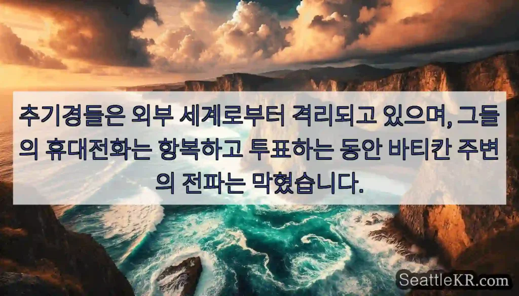 추기경들은 외부 세계로부터 격리되고 있으며, 그들의 휴대전화는 항복하고 투표하는 동안