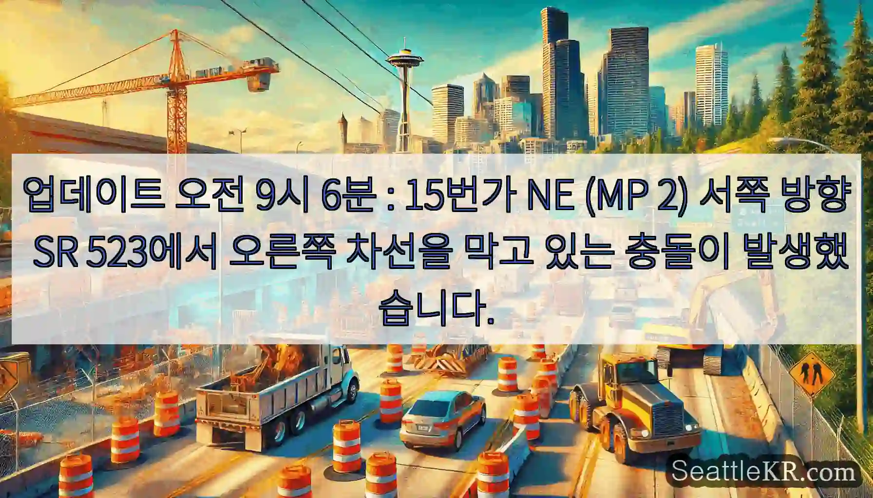 업데이트 오전 9시 6분 : 15번가 NE (MP 2) 서쪽 방향 SR 523에서 오른쪽
