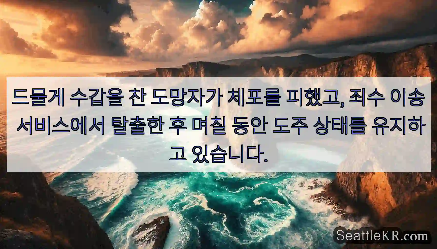 드물게 수갑을 찬 도망자가 체포를 피했고, 죄수 이송 서비스에서 탈출한 후 며칠 동안