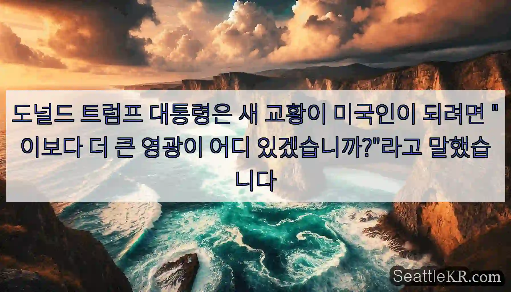도널드 트럼프 대통령은 새 교황이 미국인이 되려면 