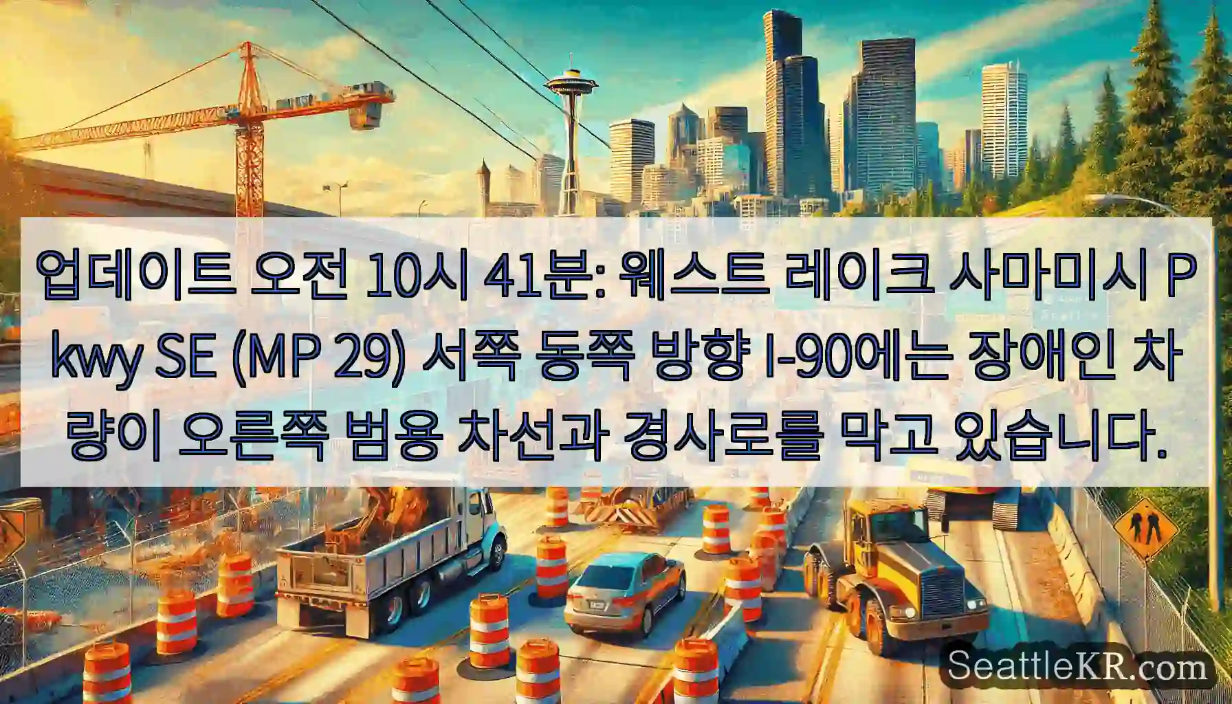 업데이트 오전 10시 41분: 웨스트 레이크 사마미시 Pkwy SE (MP 29) 서쪽