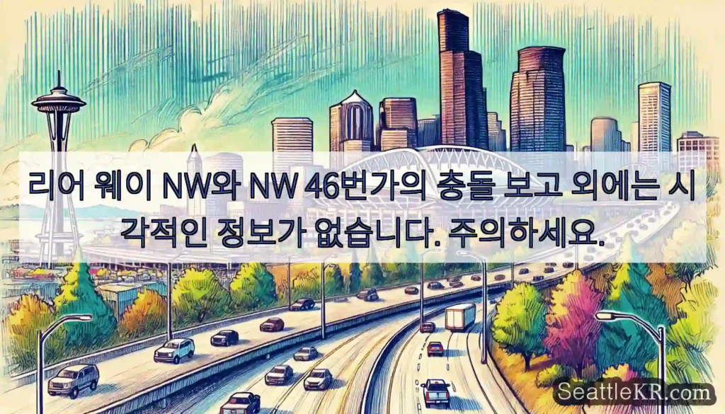 리어 웨이 NW와 NW 46번가의 충돌 보고 외에는 시각적인 정보가 없습니다. 주의하세요.