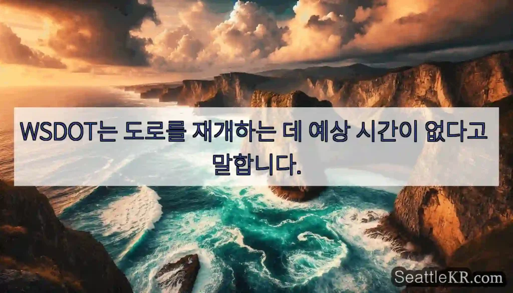 WSDOT는 도로를 재개하는 데 예상 시간이 없다고 말합니다.