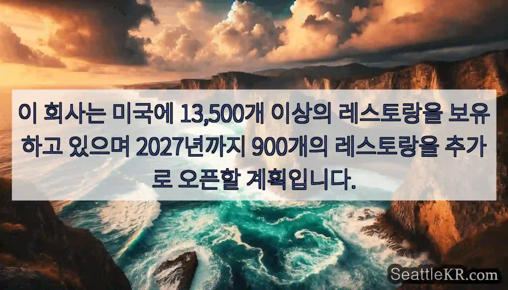 이 회사는 미국에 13,500개 이상의 레스토랑을 보유하고 있으며 2027년까지