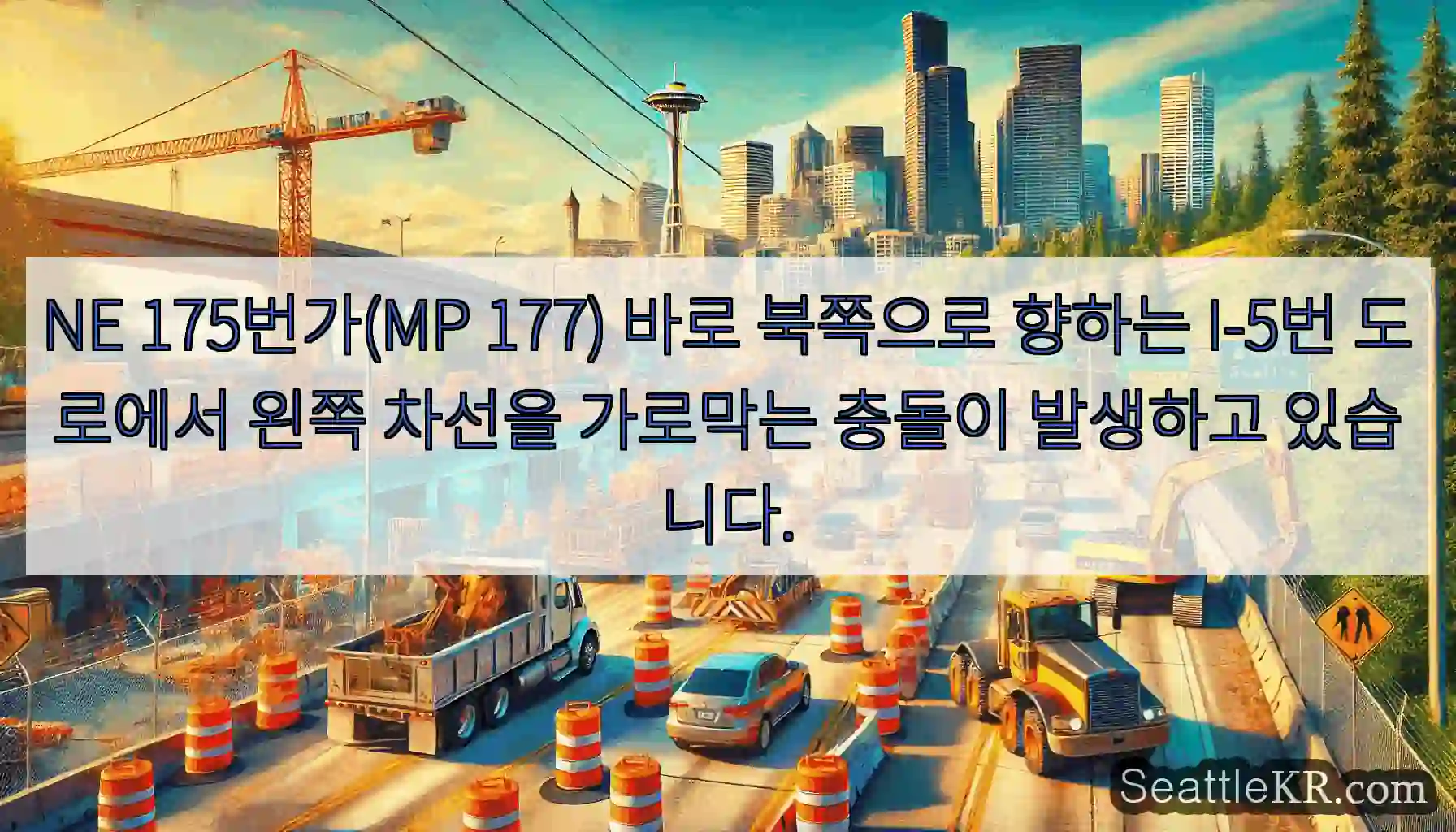 NE 175번가(MP 177) 바로 북쪽으로 향하는 I-5번 도로에서 왼쪽 차선을