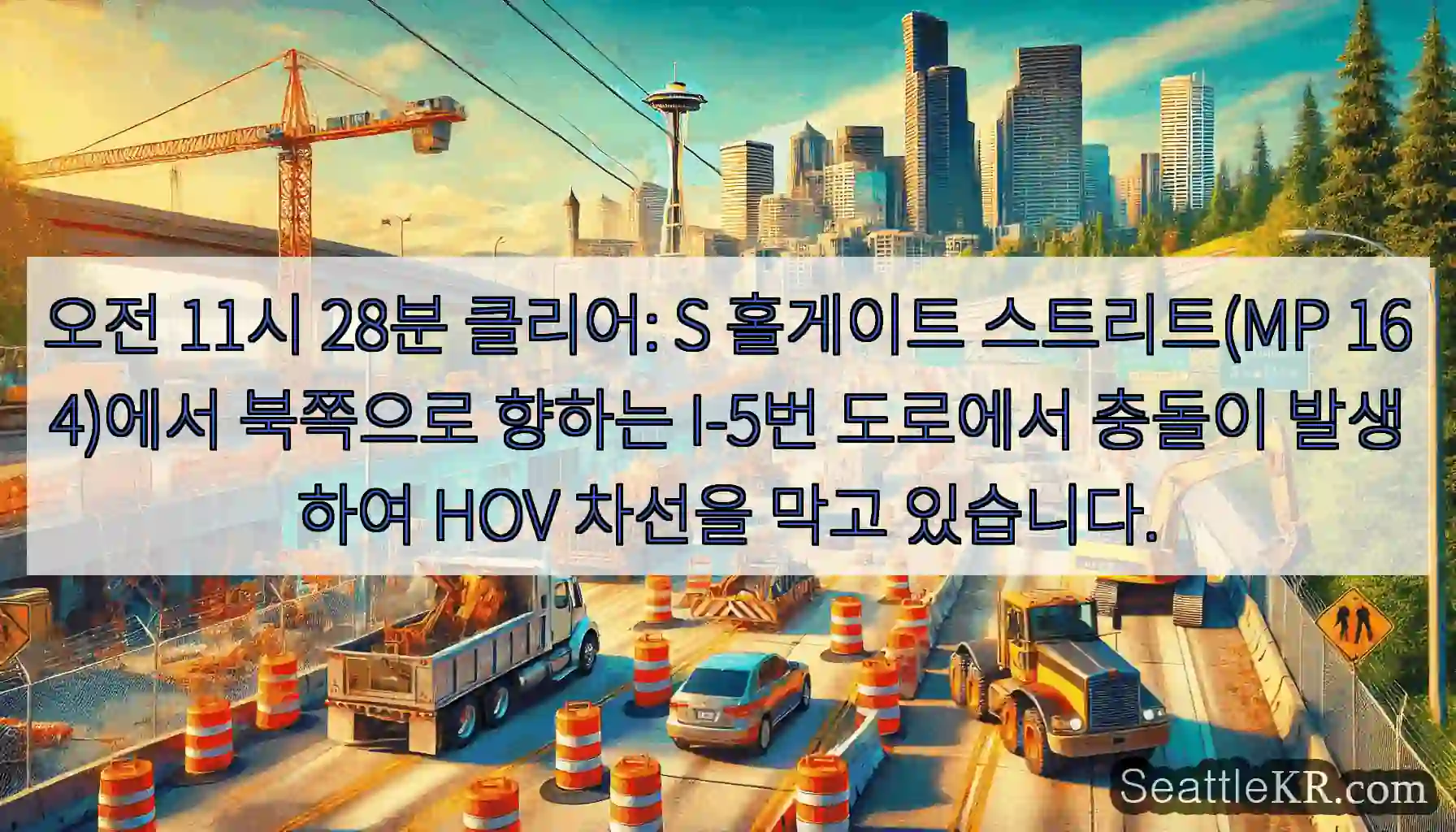 오전 11시 28분 클리어: S 홀게이트 스트리트(MP 164)에서 북쪽으로 향하는