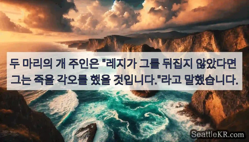 두 마리의 개 주인은 "레지가 그를 뒤집지 않았다면 그는 죽을 각오를 했을