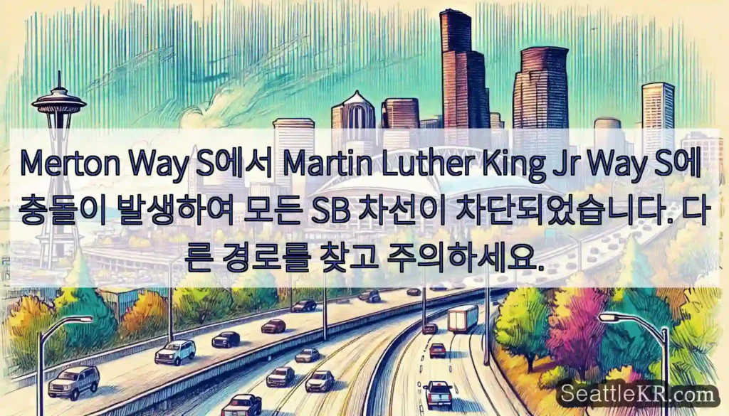 Merton Way S에서 Martin Luther King Jr Way S에 충돌이