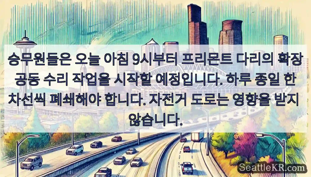 승무원들은 오늘 아침 9시부터 프리몬트 다리의 확장 공동 수리 작업을 시작할 예정입니다.