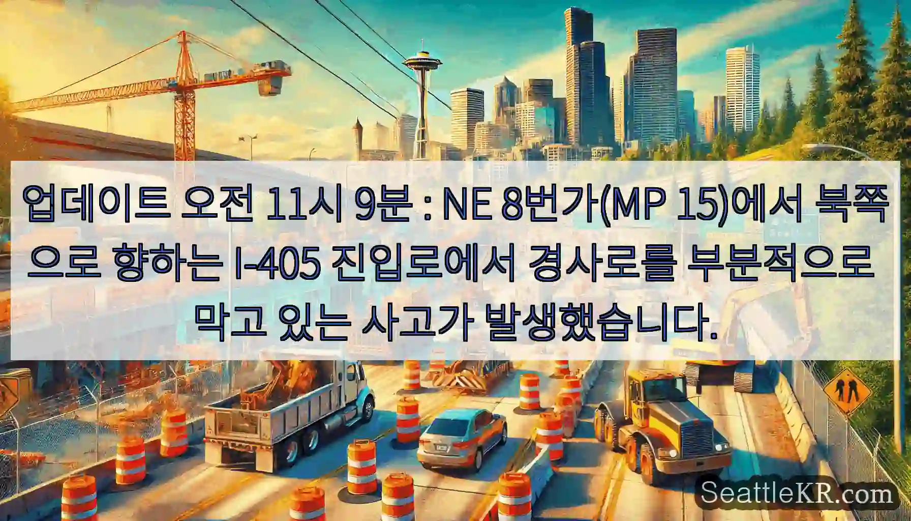 업데이트 오전 11시 9분 : NE 8번가(MP 15)에서 북쪽으로 향하는 I-405